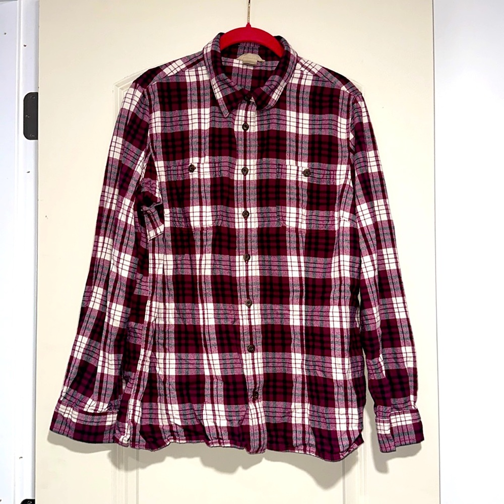 Duluth trading purple flannel long sleeve